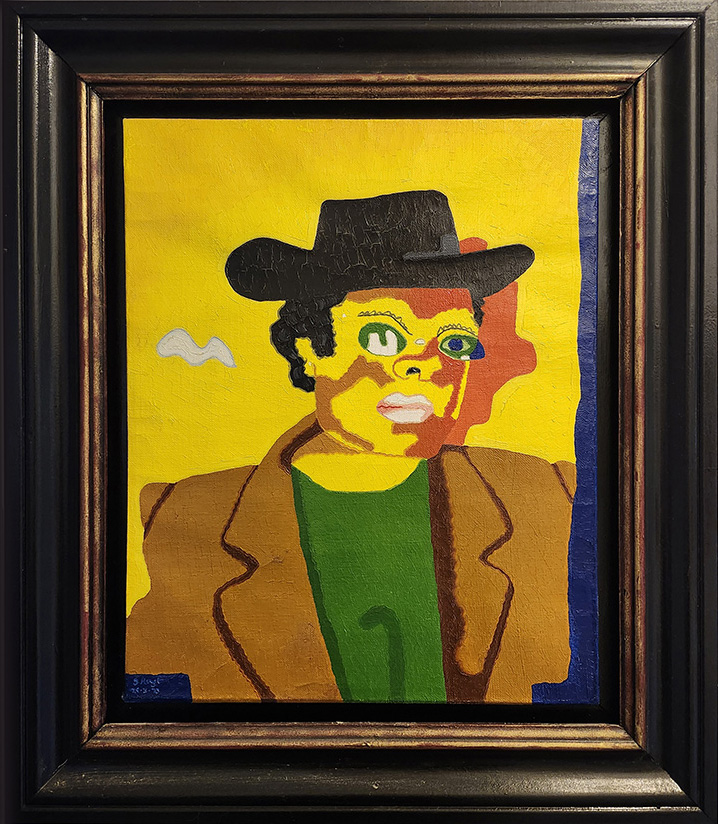 Self-Portrait as African Cowboy; o/c; 13 x 16 in.; 1973