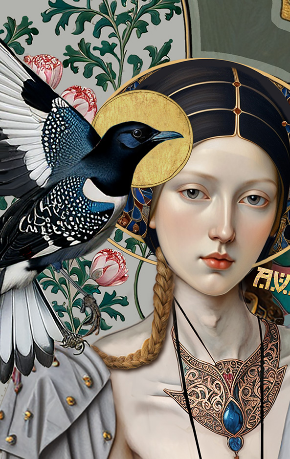 Pica Mystica (bird/face detail)